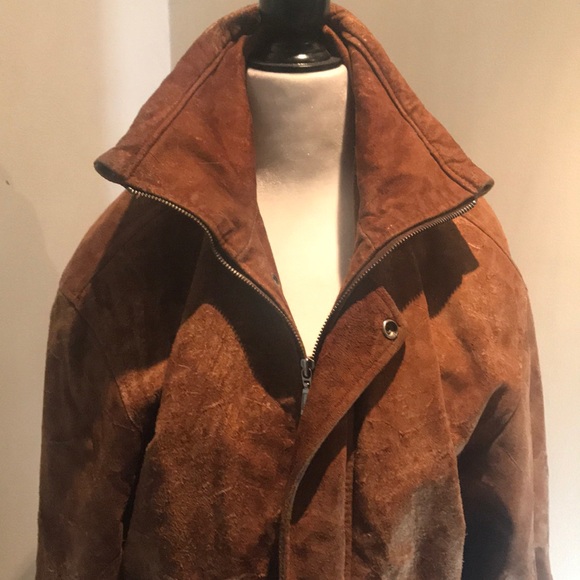 “DI CAPRA” Vintage Distressed Brown Suede Bomber Jacket . - Picture 2 of 16